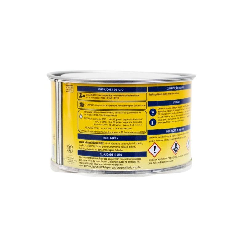 Massa Adesiva Plástica Preto 400g Ibere