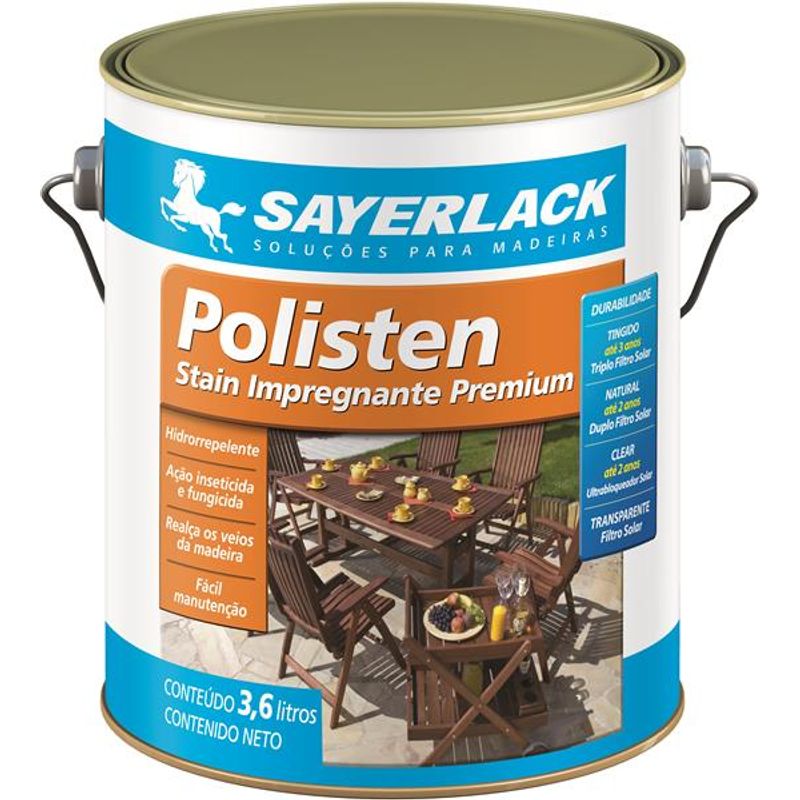Stain Acetinado Polisten Mogno Inglês 3,6L Sayerlack