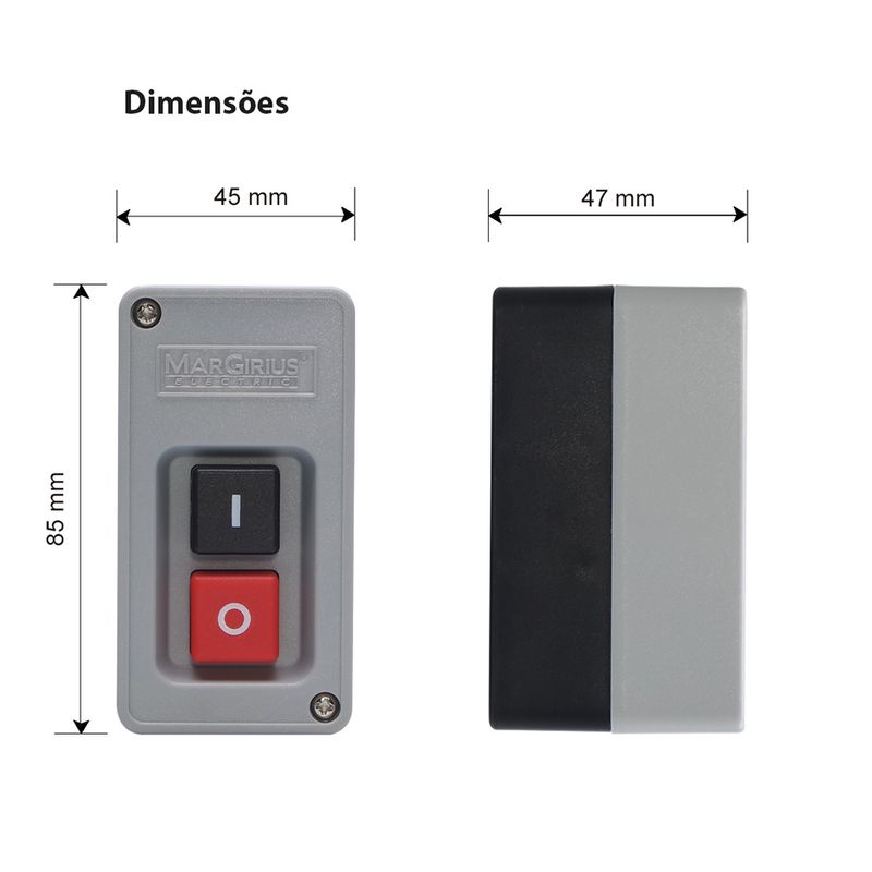 Chave Liga/Desliga Bipolar 1,5CV 20A 250V Margirius