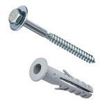 Parafuso Cabeça Sextavada 3/16" x 60mm com Bucha 8mm 2 peças