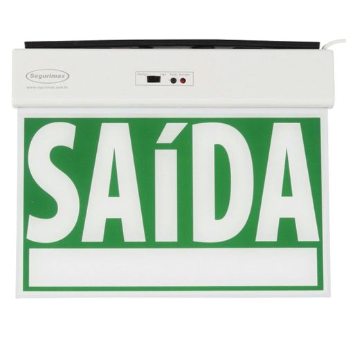 Sinalização LED Saída Emergência 1 Face Verde Adesivo e Seletor 38533