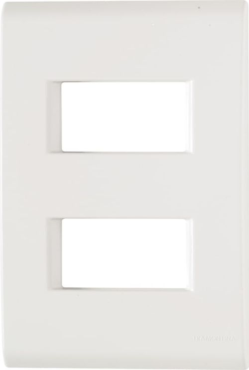 Placa 2 Postos Separados 4x2 com Suporte Branca Liz