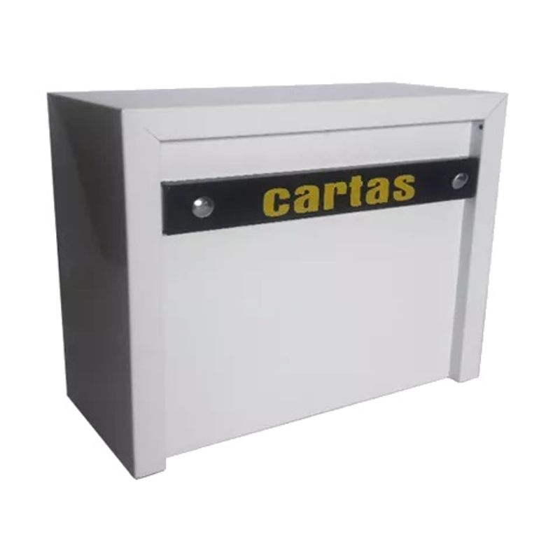 Caixa de Correio Chapa Gradil 9,5x22x22cm Alumínio Branco
