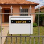 Caixa de Correio Chapa Gradil 9,5x22x22cm Alumínio Branco