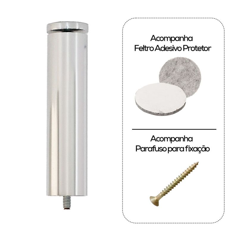 Prolongador Cilíndrico com Tampa 1.1/2"x150mm Alumínio