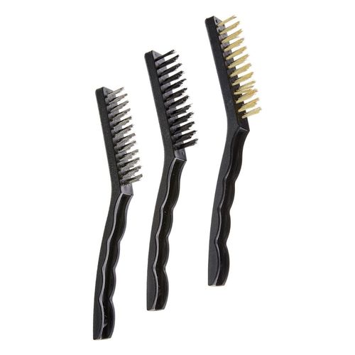 Jogo de Escovas em Aço Carbono Grande Cabo Plástico 3 Peças MTX