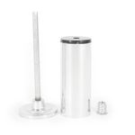 Pé Tubular para Móvel com Sapata e Bucha 125mm Alumínio Polido