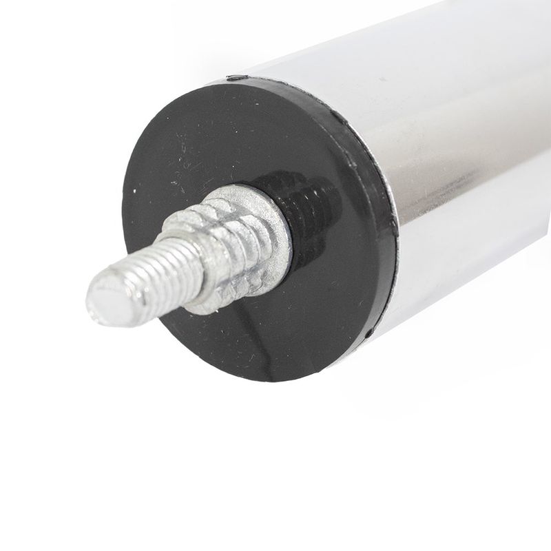 Pé Tubular para Móvel com Sapata e Bucha 125mm Alumínio Polido
