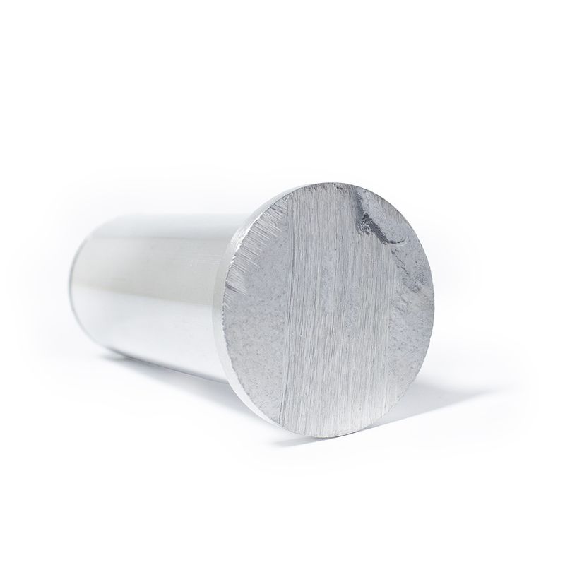 Pé Tubular para Móvel com Sapata e Bucha 125mm Alumínio Polido