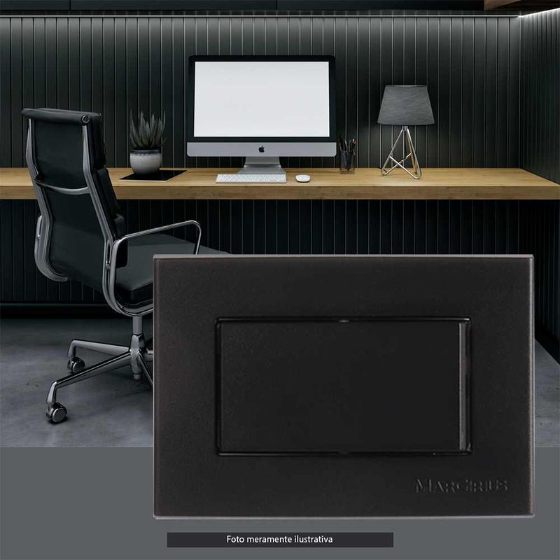 Conjunto Interruptor Simples 10A/250V para Móvel Preto