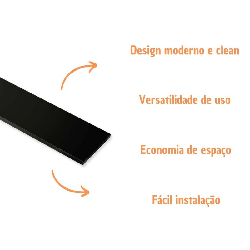 Prateleira MDP Padrão Nogueira sem Suporte 100x20x1,5cm