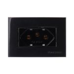 Conjunto Tomada 2P+T 10A/250V para Móvel Preto