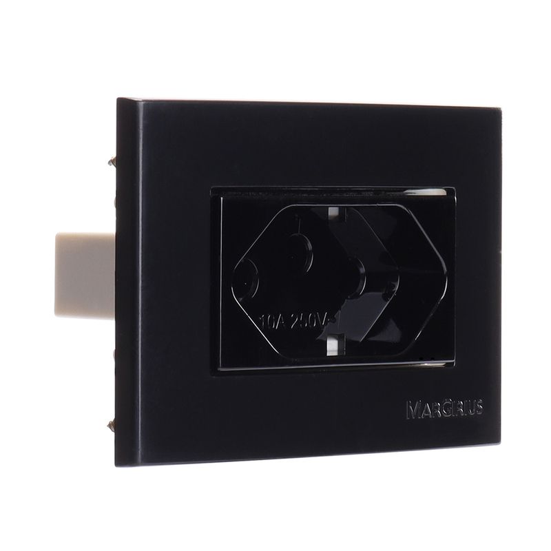 Conjunto Tomada 2P+T 10A/250V para Móvel Preto