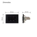 Conjunto Tomada 2P+T 10A/250V para Móvel Preto