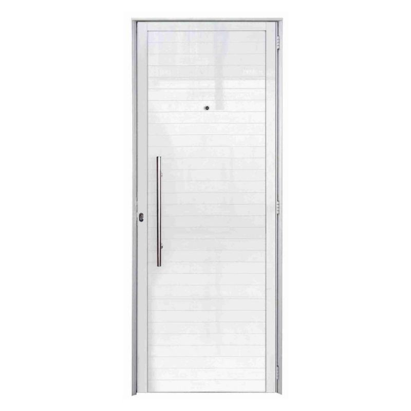 Porta Lambril Alumínio Branco com Puxador Direito 210x80cm