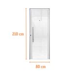 Porta Lambril Alumínio Branco com Puxador Direito 210x80cm