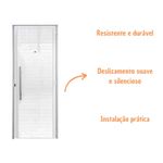 Porta Lambril Alumínio Branco com Puxador Direito 210x80cm
