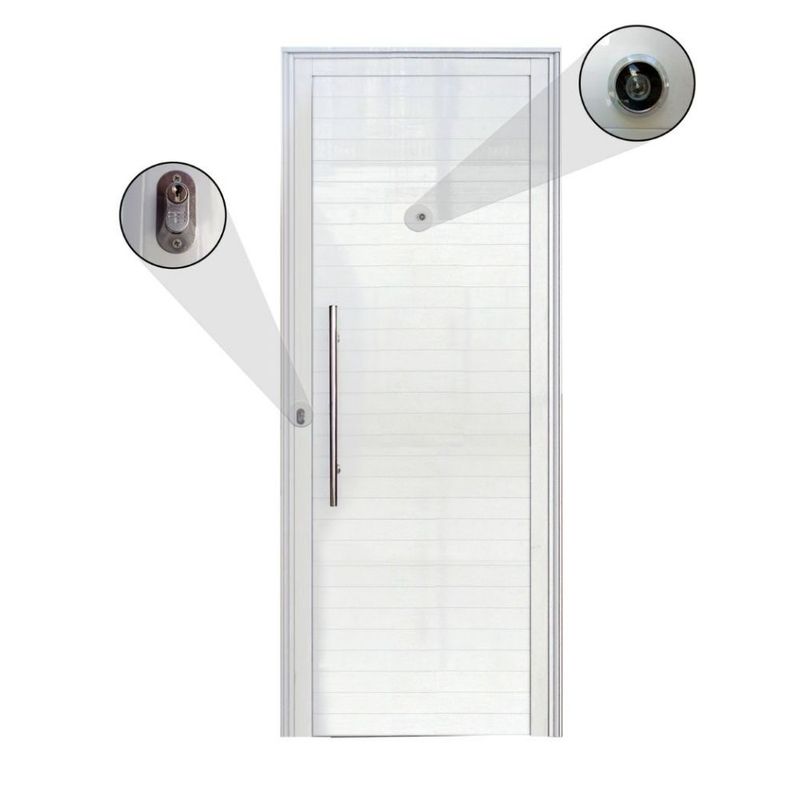 Porta Lambril Alumínio Branco com Puxador Direito 210x80cm