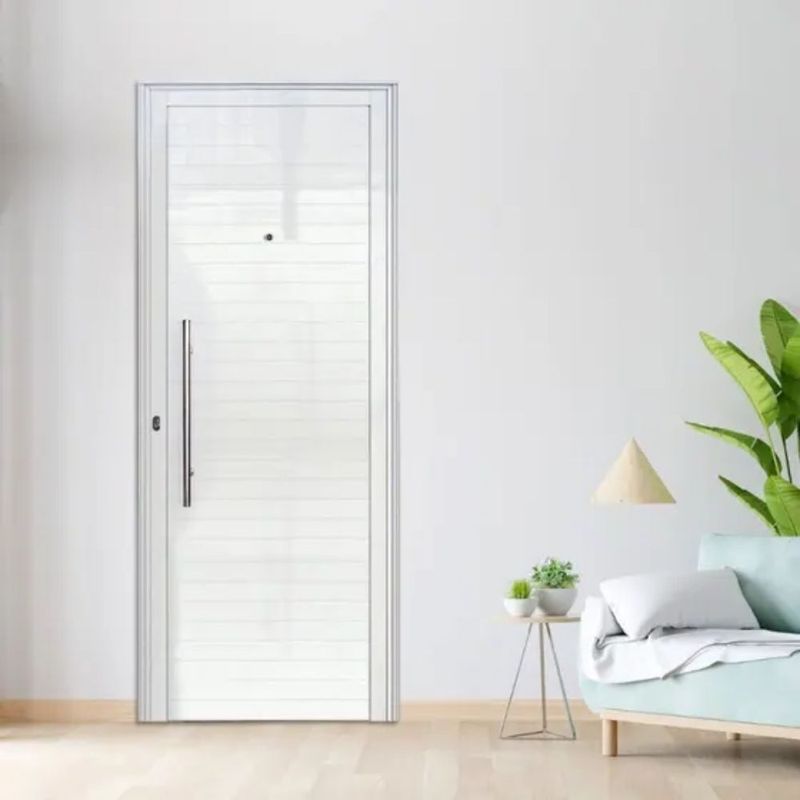 Porta Lambril Alumínio Branco com Puxador Direito 210x80cm