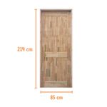 Kit Porta Maciça Eucalipto 2 Almofadas Tingida Mogno Bt 14 210x80cm