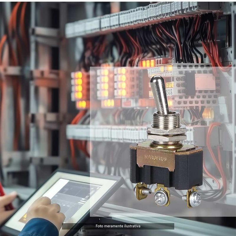 Interruptor Unipolar com 3 posições Alavanca de Metal 15A Margirius