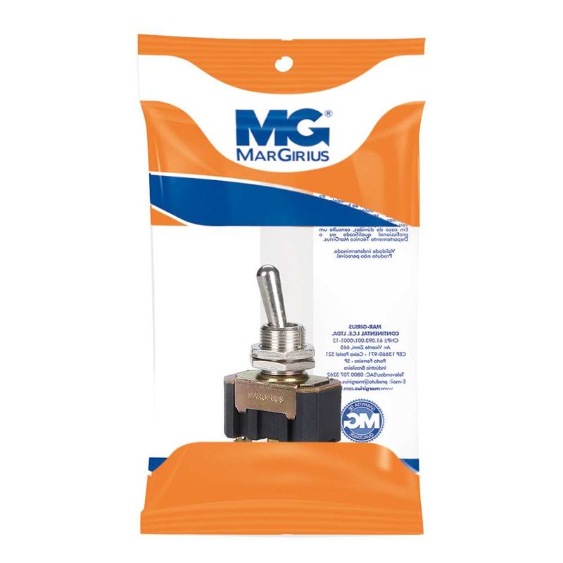 Interruptor Unipolar com 3 posições Alavanca de Metal 15A Margirius