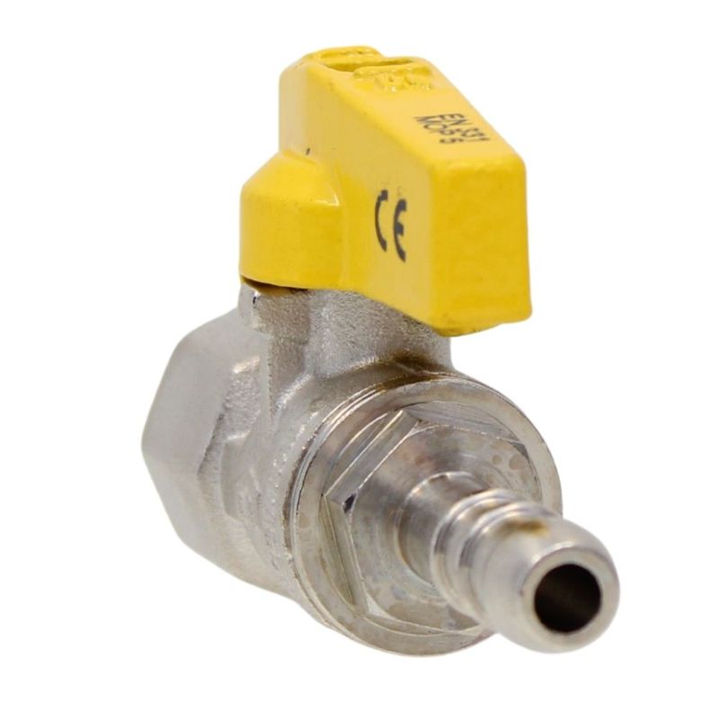 Válvula de Esfera Gás Borboleta Fêmea BSP 1/2x3/8" Espigão Emmeti