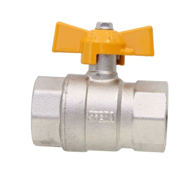 Válvula de Esfera Gás Fêmea BSP Borboleta 1/2" Emmeti