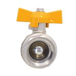 Válvula de Esfera Gás Fêmea BSP Borboleta 1/2" Emmeti