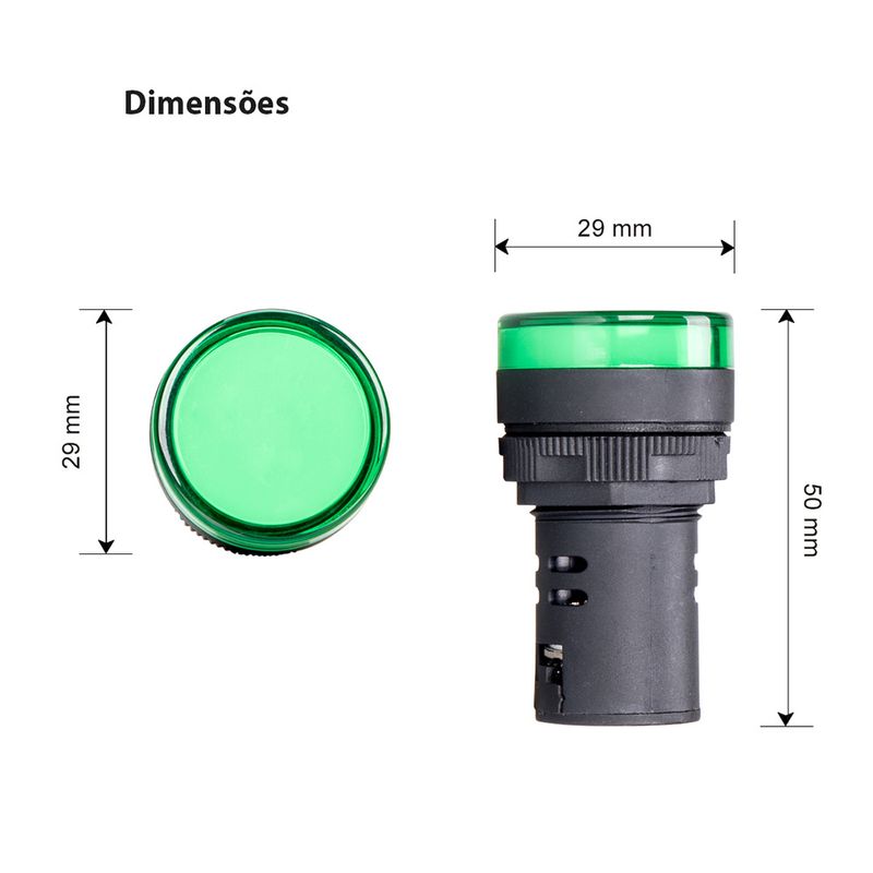 Sinaleiro Led Monobloco 220V IP65 Verde Margirius