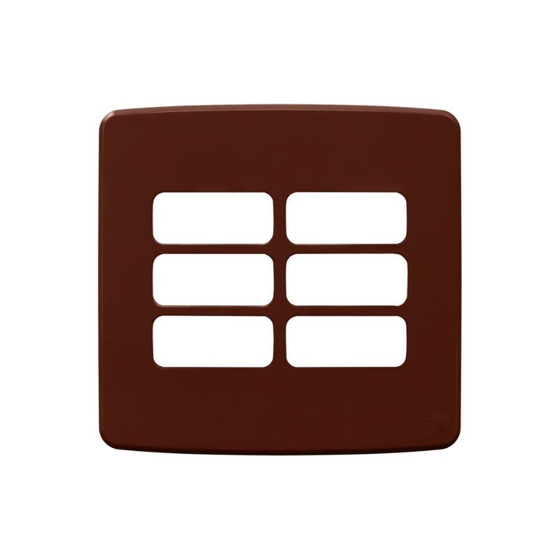 Placa 6 Postos 4x4 sem Suporte Marrom Composé