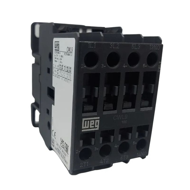 Contator Tripolar CWL 1NA 9A Bobina 220V Weg