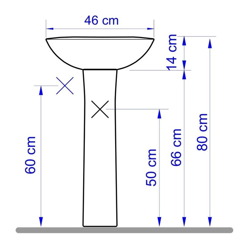 Lavatório Louça para Coluna Sabará 46x35cm Branco