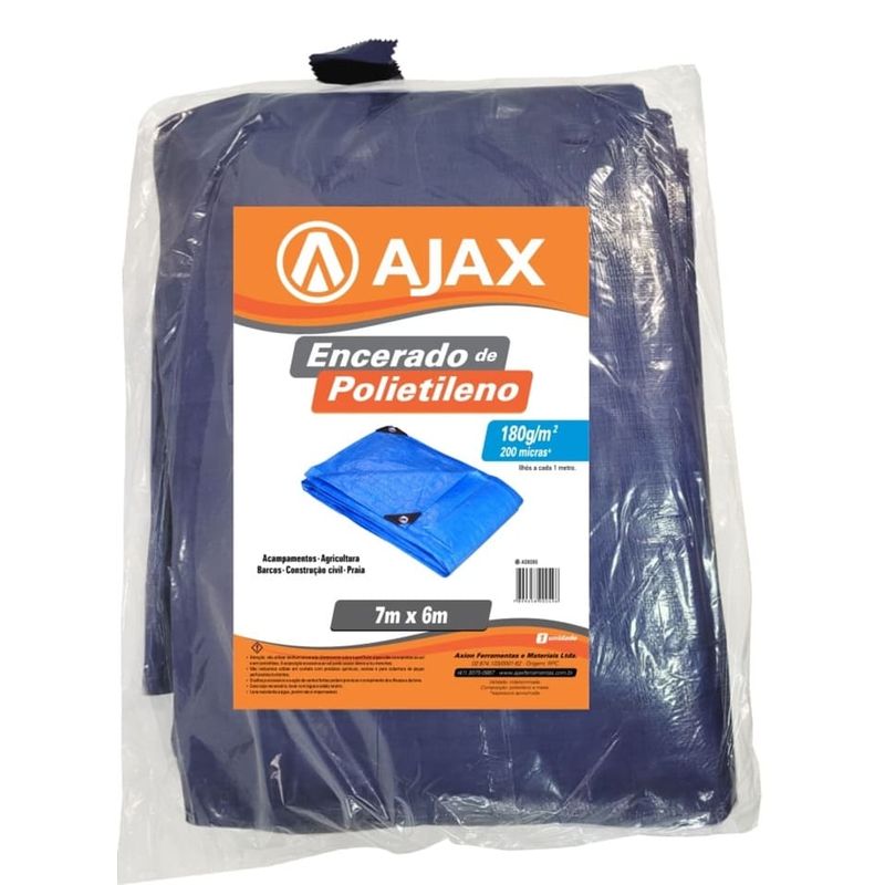 Lona Plástica de Polietileno 180gr 200 Micras 7x6m 42m² Azul
