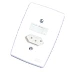 Conjunto Interruptor Simples 6A/250V+Tomada 10A 4x2 Branco Finesse