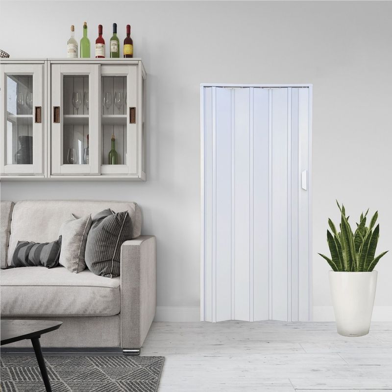Porta Sanfonada PVC Branca 210x62cm