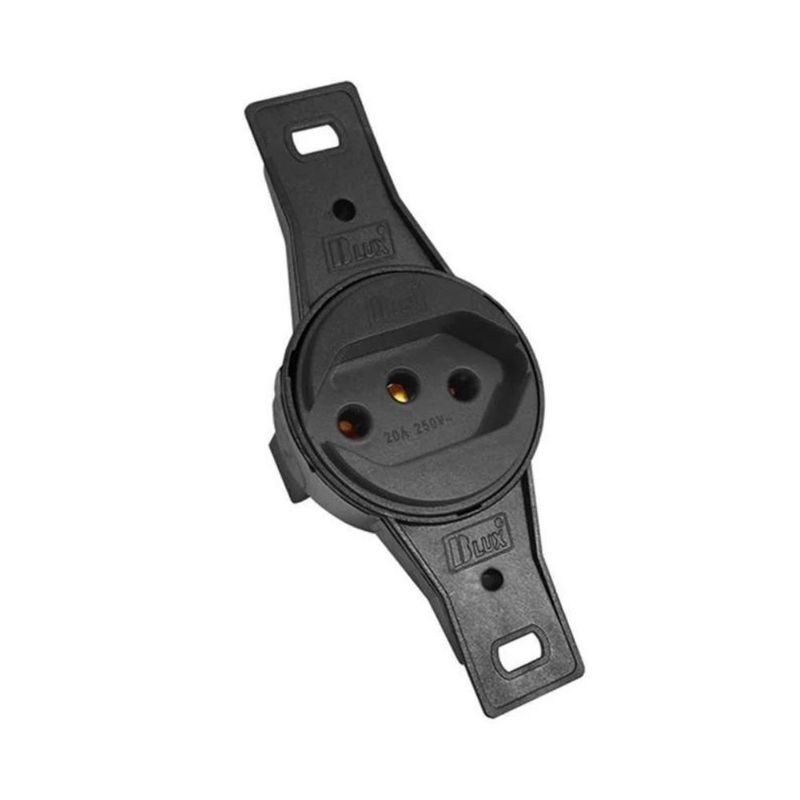 Tomada para Condulete 2P+T 20A/250V Preta Redonda