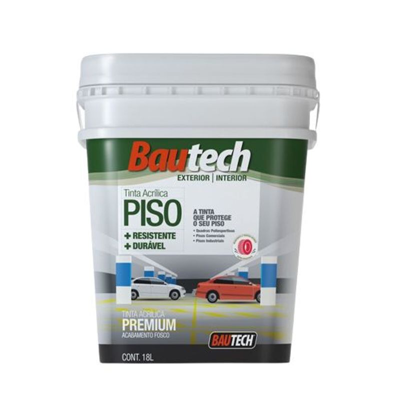 Tinta Premium Acrílica Fosco Piso Vermelho 18L Bautech