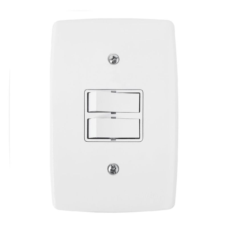 Conjunto 2 Interruptores Simples 6A/250V 4x2 Branco Finesse