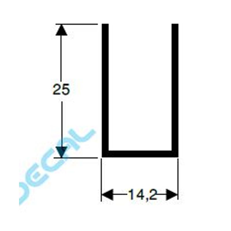 Perfil em U Cavalão 10mm 3m Alumínio Branco