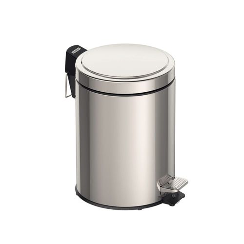 Lixeira Prime Redonda com Pedal Cromada com Tampa Tramontina