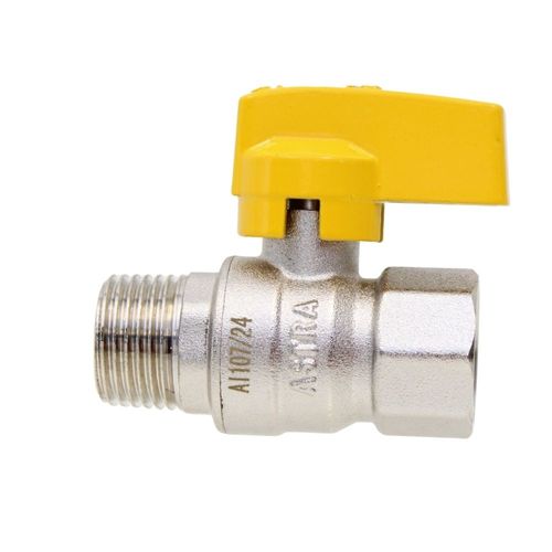 Válvula de Esfera Gás Macho Fêmea BSP Borboleta 1/2" Astra