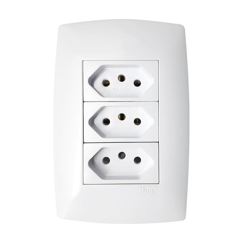 Conjunto 3 Tomadas 2P+T 10A/250V 4x2 Branco Home