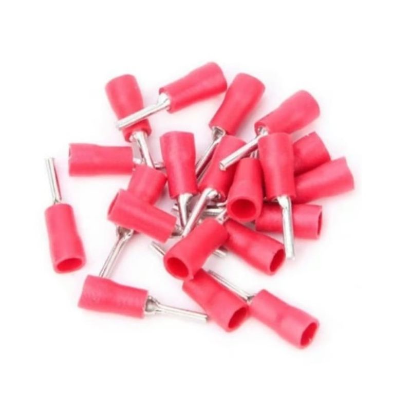 Terminal Pino Longo 0,50-1,50mm² Vermelho Eletrokit 20 Peças