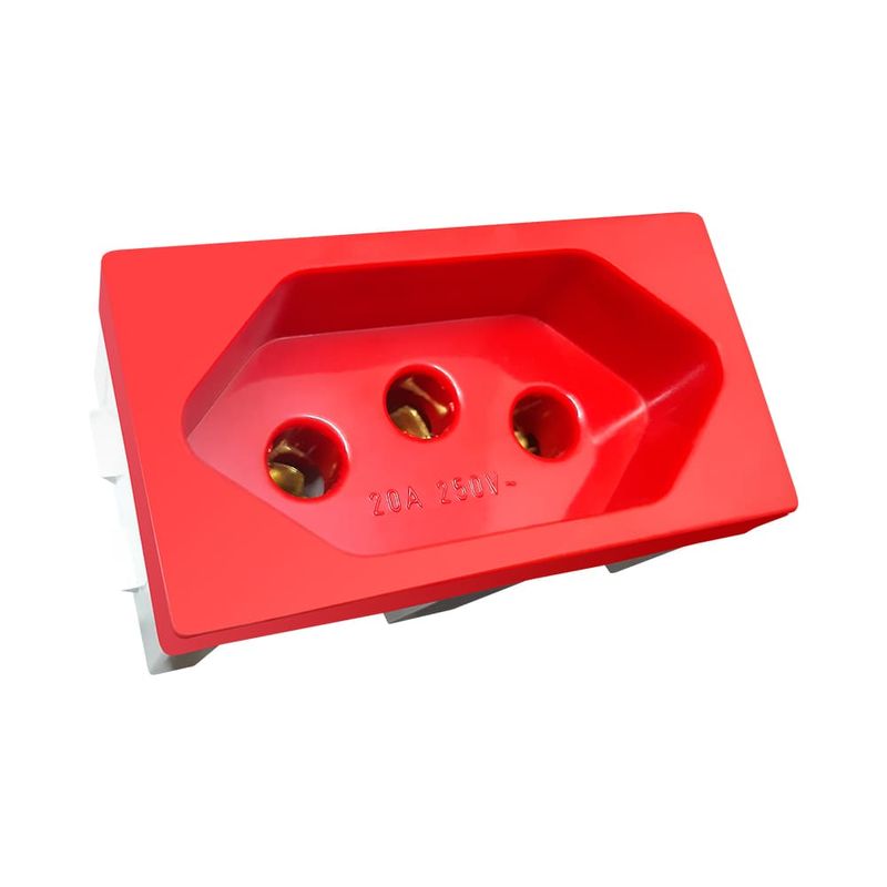 Módulo Tomada 2P+T 20A/250V Vermelho Home