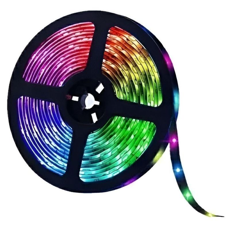 Fita de LED 5 Metros 5W/m IP20 com Controle Remoto RGB 12V