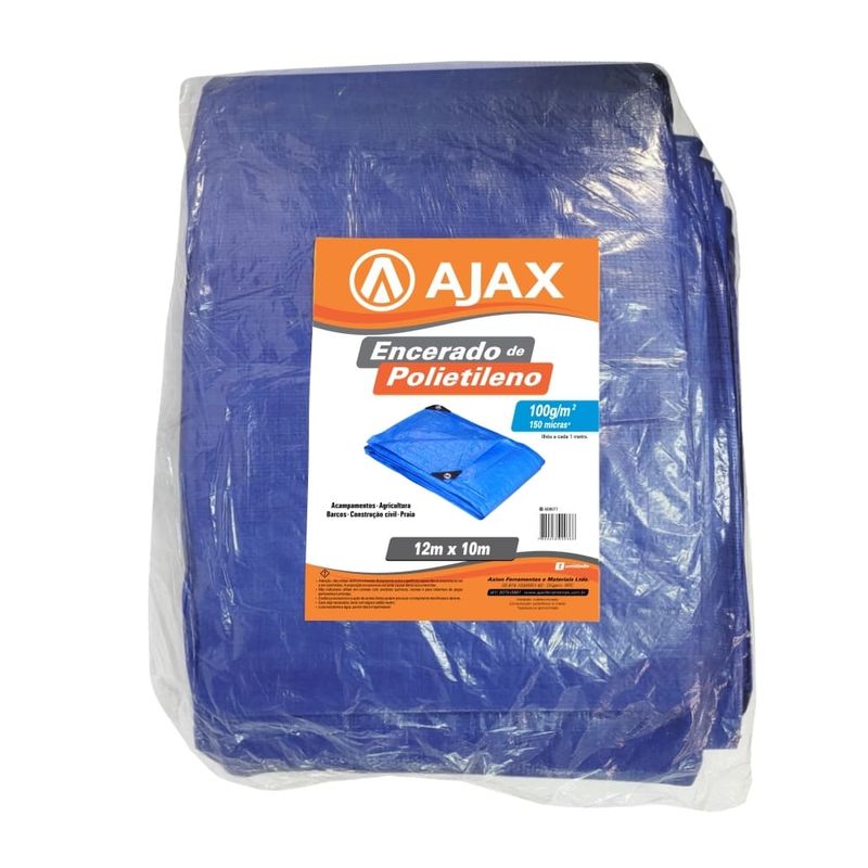 Lona Plástica de Polietileno 100gr 150 Micras 12x10m 120m² Azul