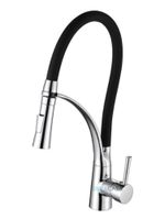 Monocomando para Cozinha Mesa 1/4V Bica Alta Cromado/Preto Gourmet