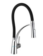 Monocomando para Cozinha Mesa 1/4V Bica Alta Cromado/Preto Gourmet