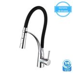 Monocomando para Cozinha Mesa 1/4V Bica Alta Cromado/Preto Gourmet